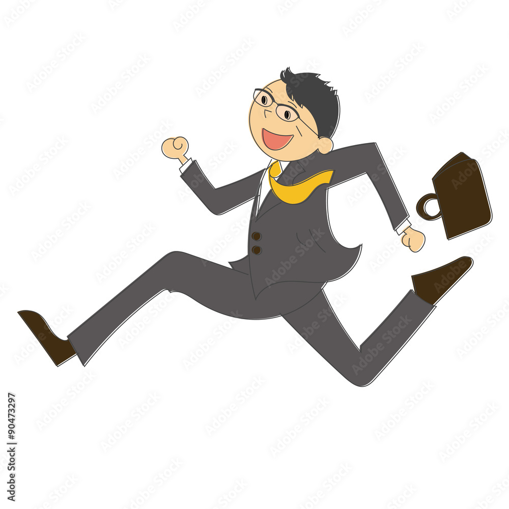 男性 スーツ 走る ジャンプする Stock イラスト Adobe Stock