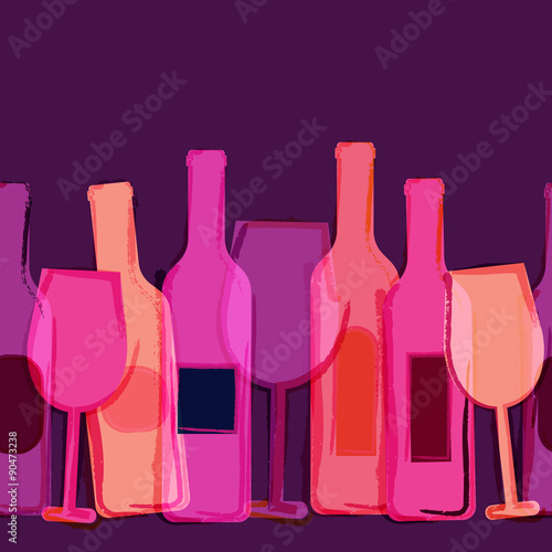 Abstract watercolor seamless background, red, pink, purple wine