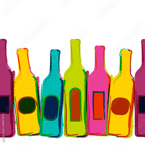 Abstract vector watercolor seamless background with colorful win