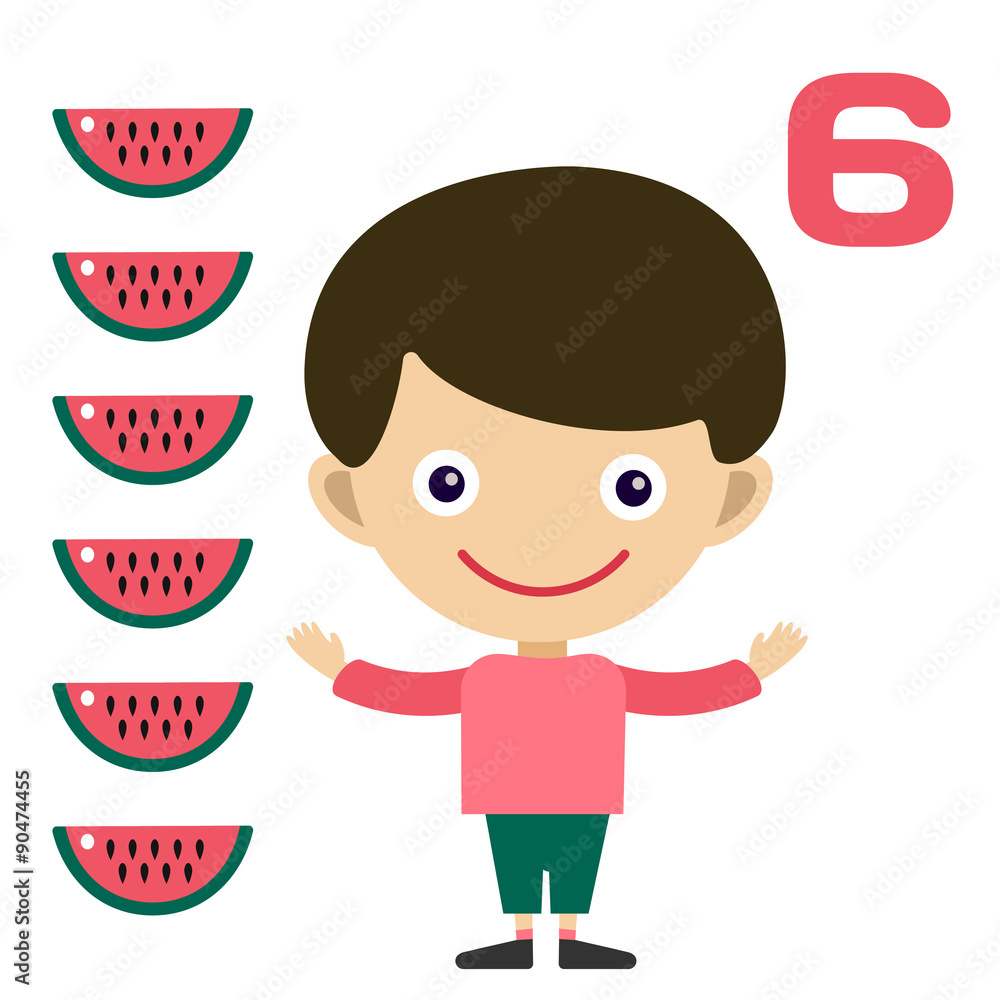 Vector cartoon boy learning game card