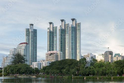 Cityscape, office buildings and apartments