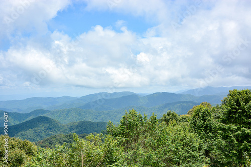 mountain range landscape in spring