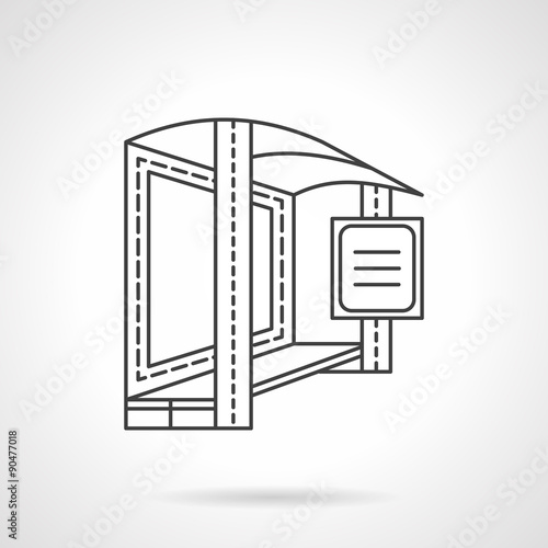 Bus stop flat line vector icon