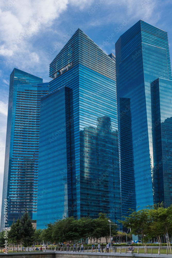 blue glass skyscaper blue glass skyscaper