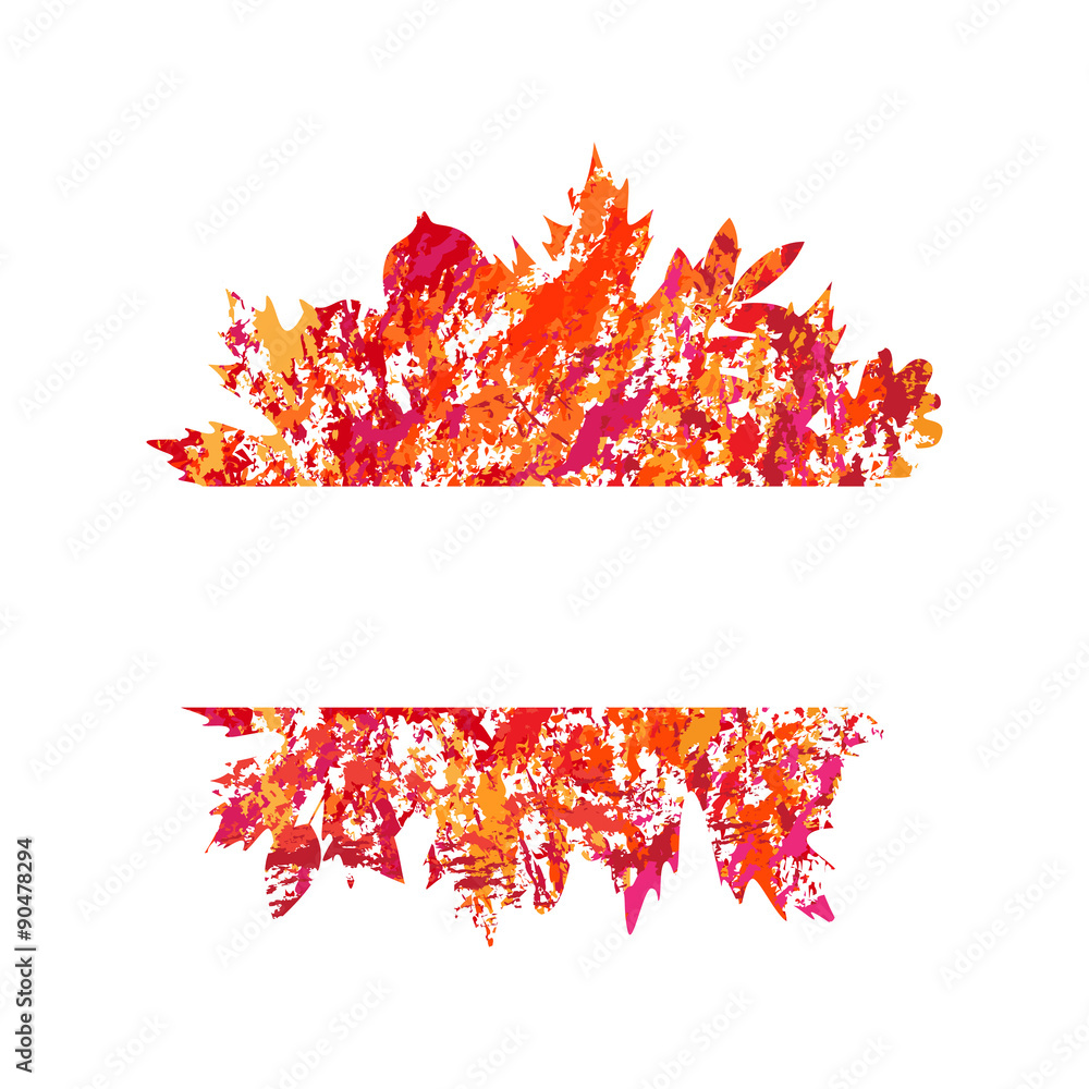 vector frame with autumn leaves in grunge style vector frame with autumn leaves in grunge style