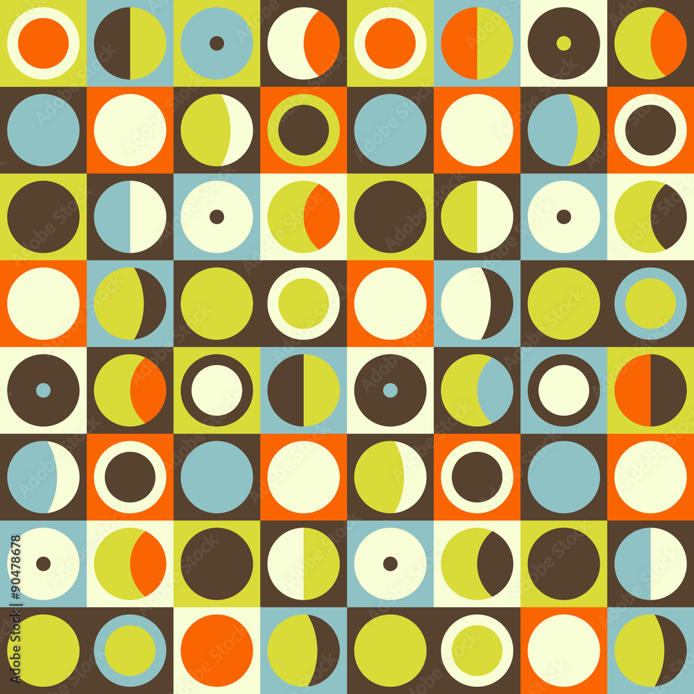 Geometric abstract seamless pattern. Retro 60s style and colors. Geometric abstract seamless pattern. Retro 60s style and colors.