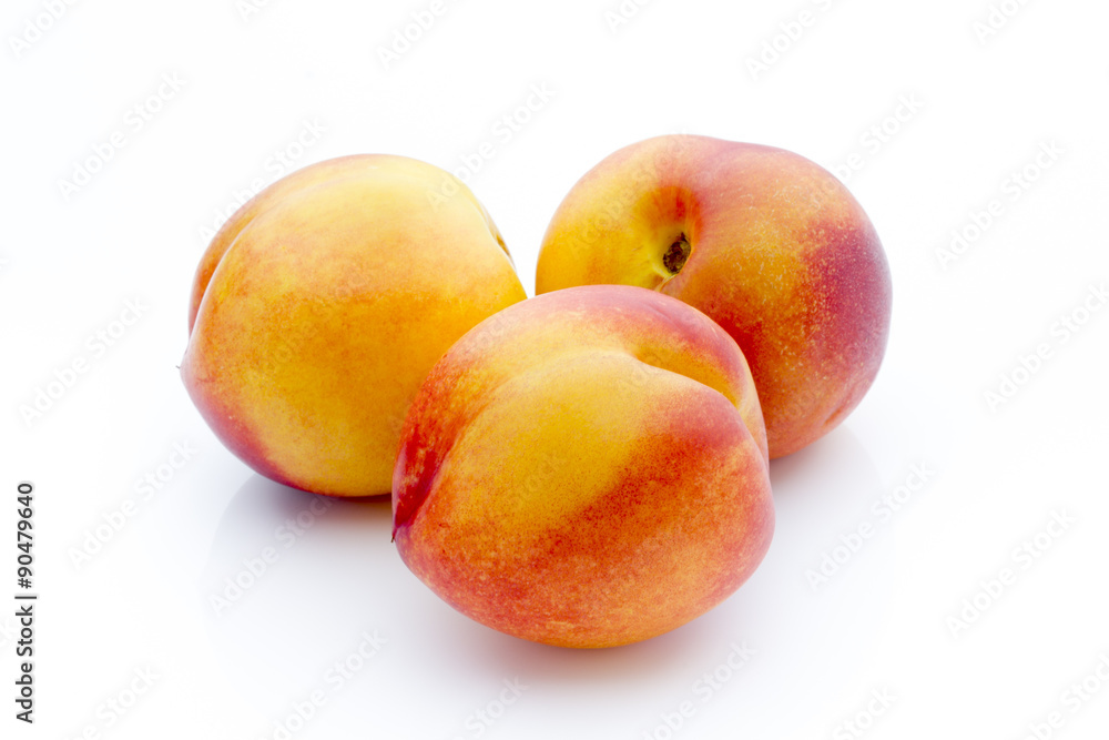 Peach on the white isolatd background. Peach on the white isolatd background.