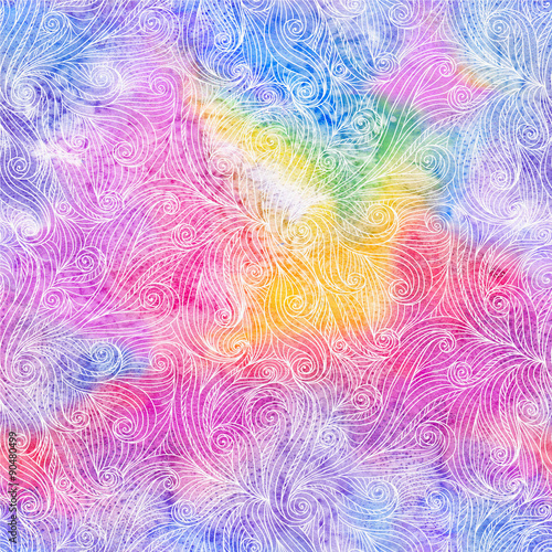 abstract watercolor seamless hand-drawn pattern