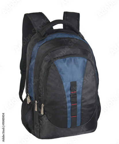 Black Backpack isolated in white background