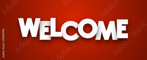 Paper welcome sign.