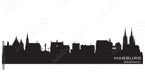 Marburg Germany city skyline vector silhouette