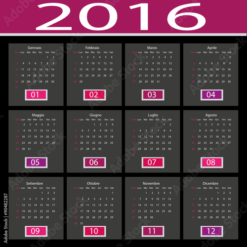 calendario 2016