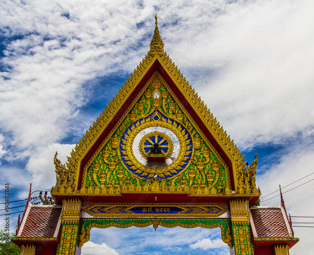 Thailand temple arch and the beautiful sky.