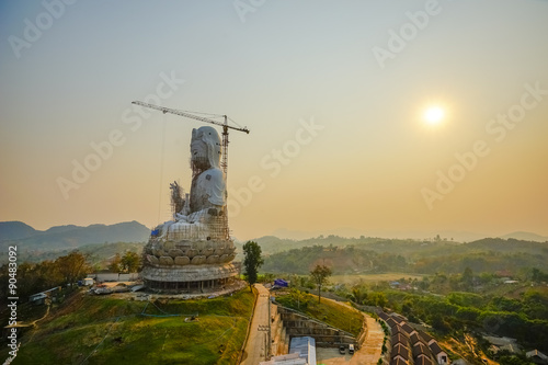 Guan Yin statue under construction, Wat huay pla kang © hillman