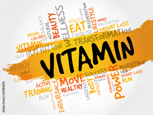 VITAMIN word cloud, fitness, sport, health concept