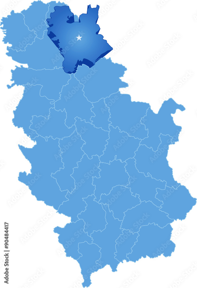 Map of Serbia, Subdivision Central Banat District Map of Serbia, Subdivision Central Banat District