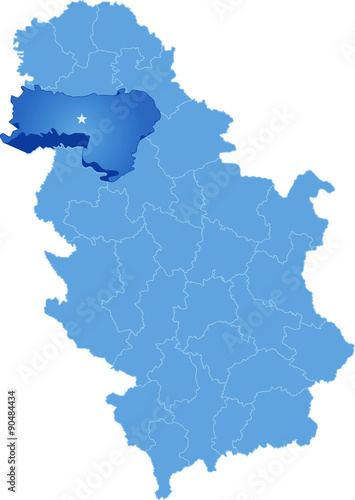 Map of Serbia  Subdivision Srem District