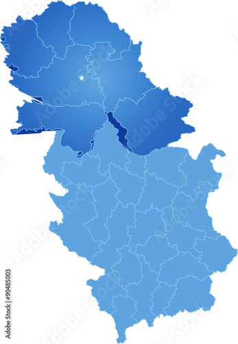 Map of Serbia  Autonomous Province of Vojvodina