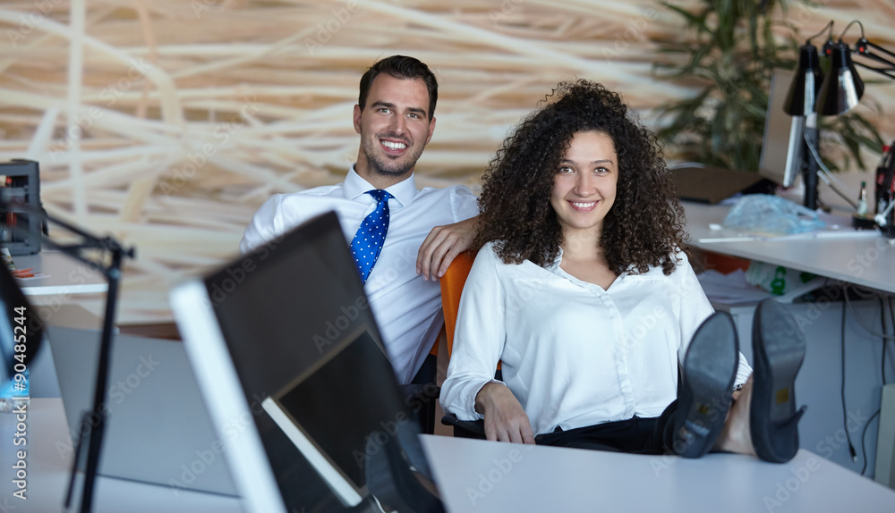 two people on a break in the office two people on a break in the office