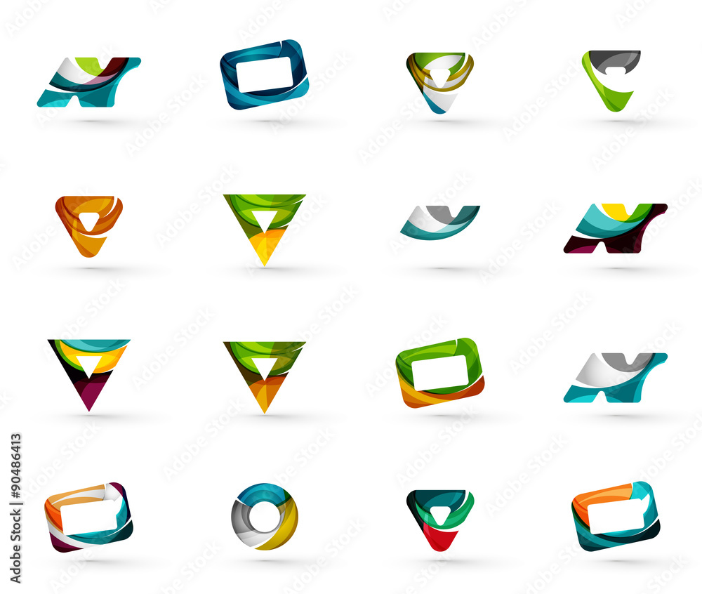 Set of various geometric icons Set of various geometric icons