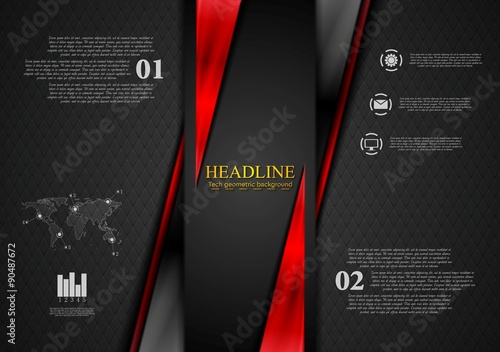 Contrast black red tech presentation brochure