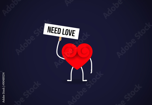 Cute heart asking for love