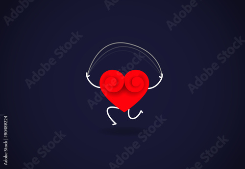 Cute heart exercising healthy.