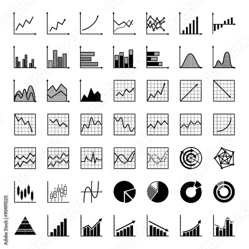 Graphs and Diagrams. Graph icons. Chart icon. Business graph. Bu photo