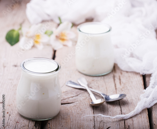 Yogurt in jars,homemade