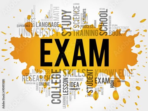 EXAM. Word education collage