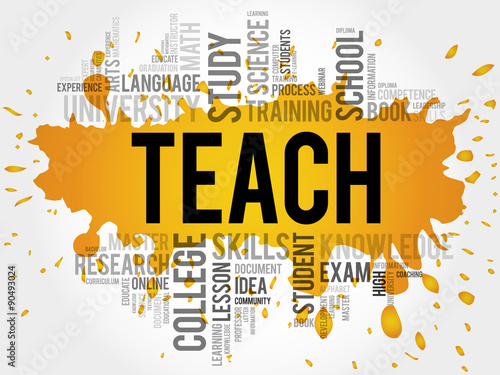 TEACH word cloud, education concept