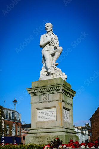 Robbie Burns statue at Dumfries, Scotland.