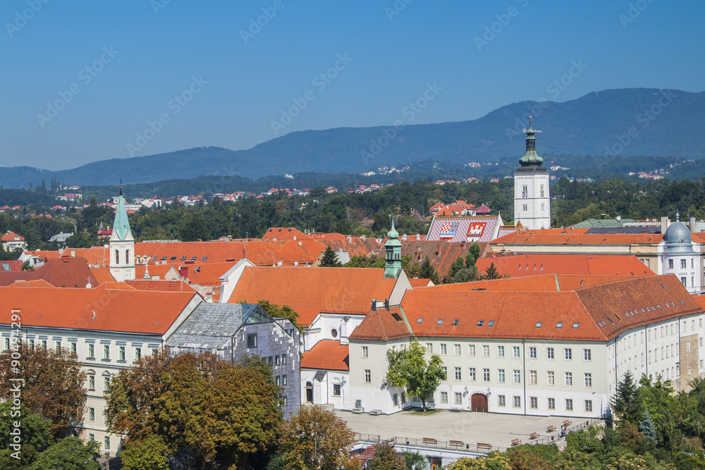     View of upper town in Zagreb, capital of Croatia 