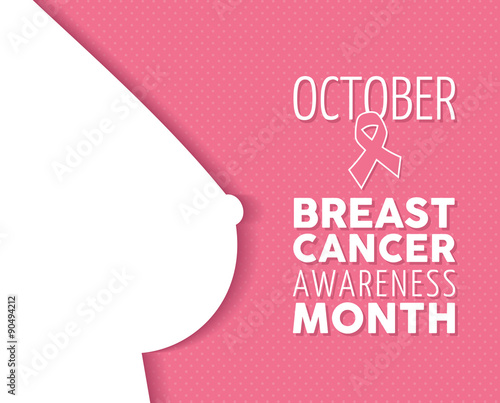 Breast cancer awareness poster woman silhouette