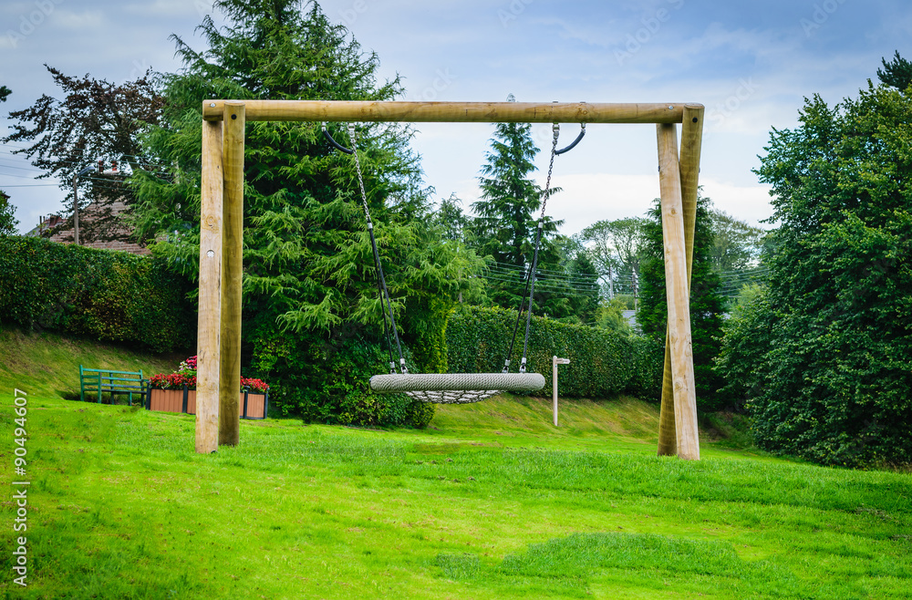 Swing bench in the park