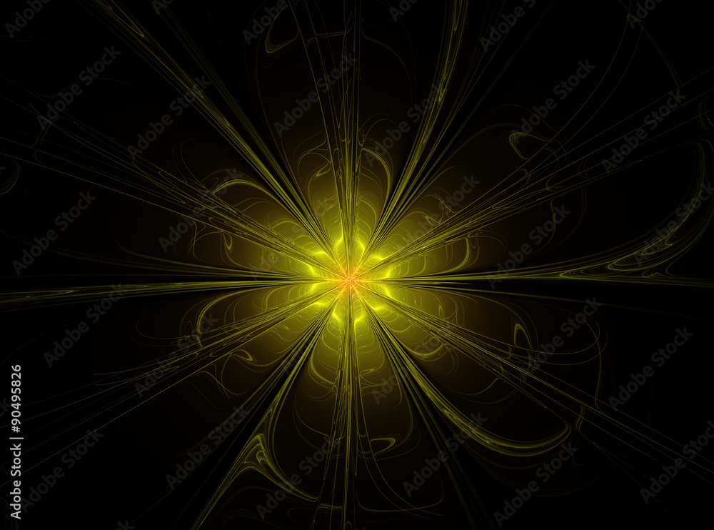 abstract fractal  pattern on blackbackground