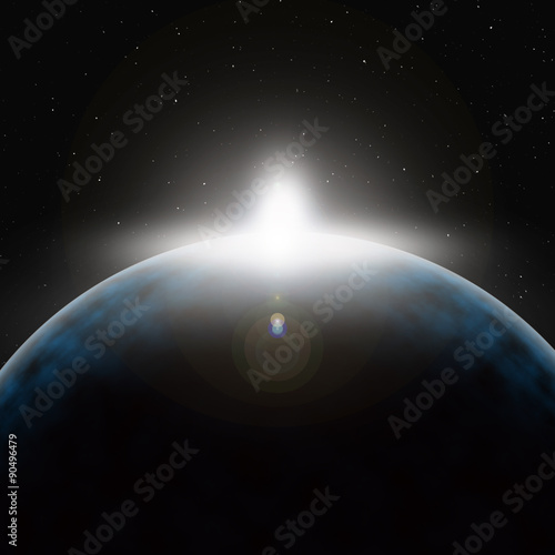 Fototapeta Naklejka Na Ścianę i Meble -  Cold planet in deep space