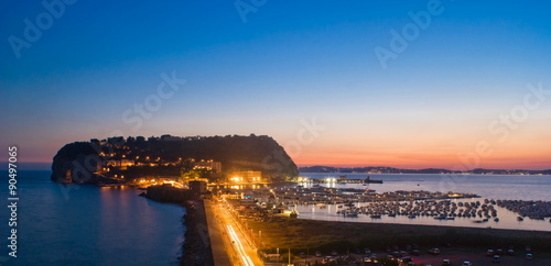 Sunset behind the island of Nisida, Naples photo