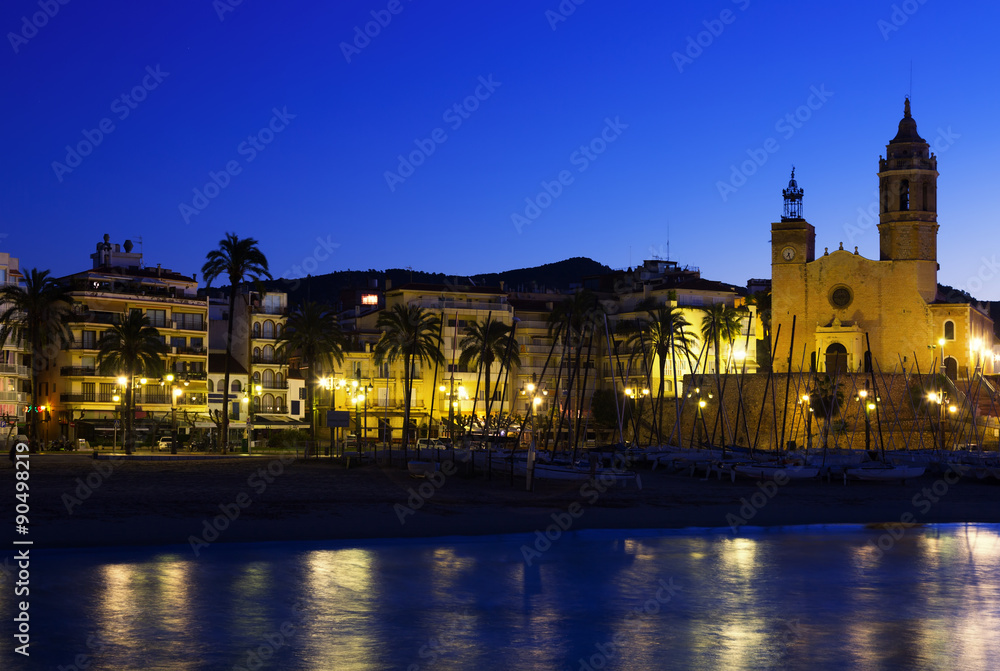 Evening view of  Sitges