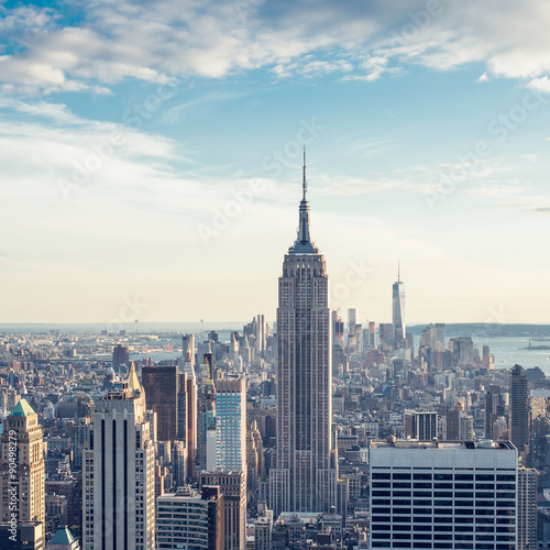 New York City, Manhattan skyline aerial view with Empire State building © Laszlo