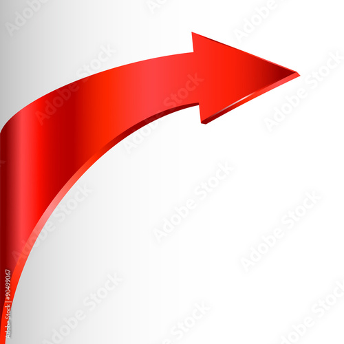 Red arrow and white background