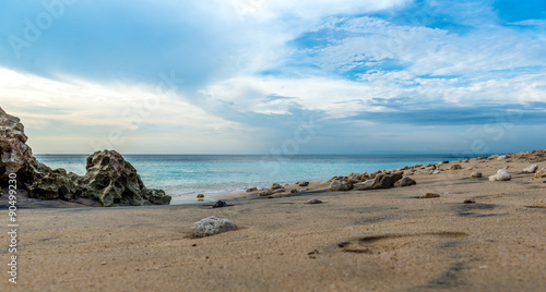 Sandy coast of the beach of Dreamland. Bali, Indonesia