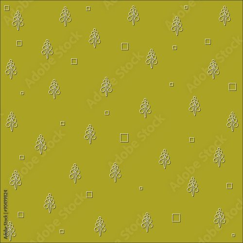 green trees with cubes green Print
