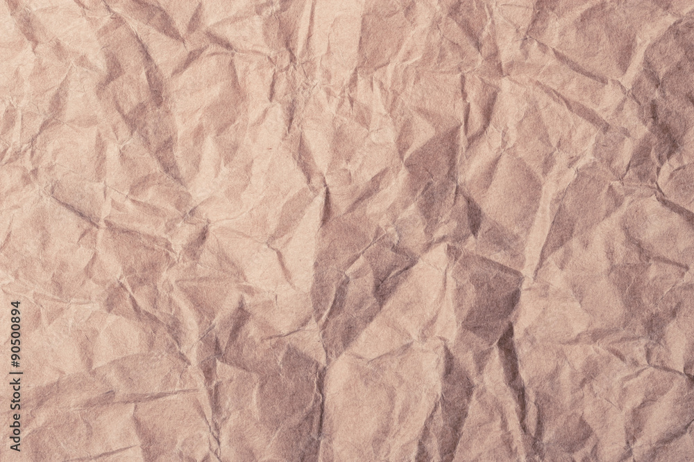 Fototapeta premium Brown crumpled paper for background