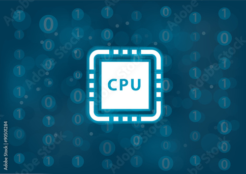 CPU and performance concept for computers and mobile devices as vector illustration