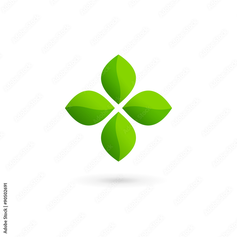 Cross plus eco leaves medical logo icon design template elements Cross plus eco leaves medical logo icon design template elements