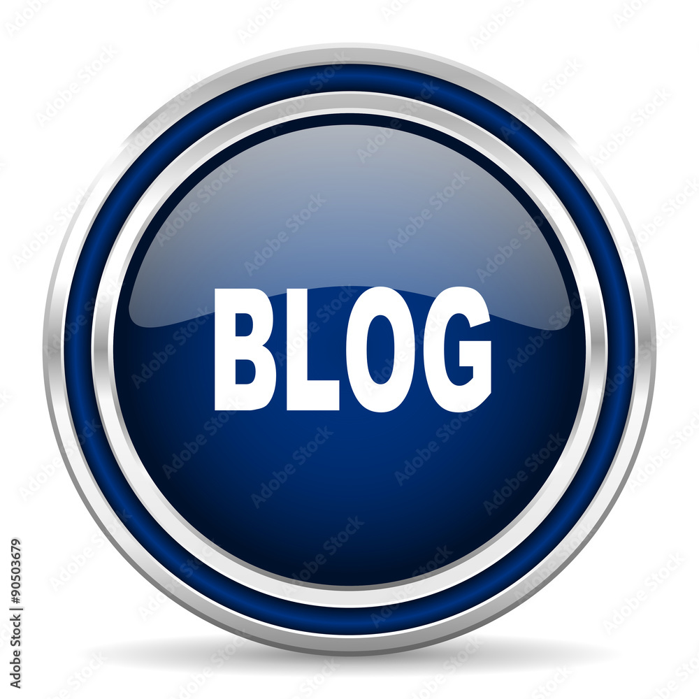 blog blue glossy web icon