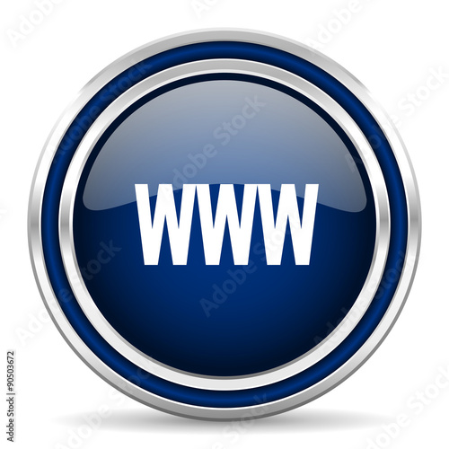 www blue glossy web icon