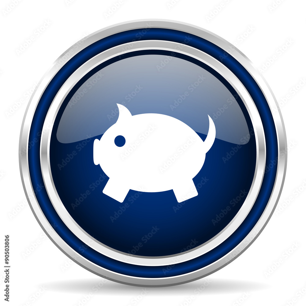 piggy bank blue glossy web icon piggy bank blue glossy web icon