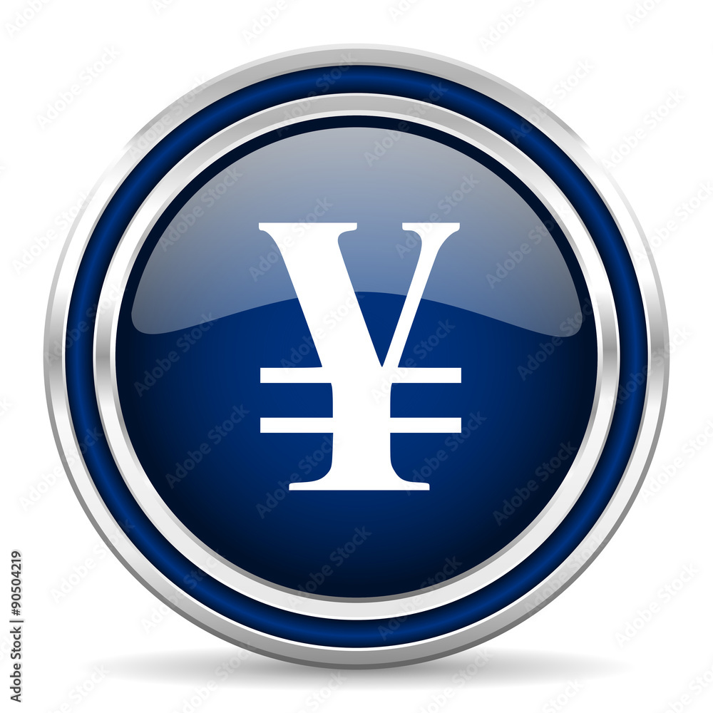 Fototapeta premium yen blue glossy web icon